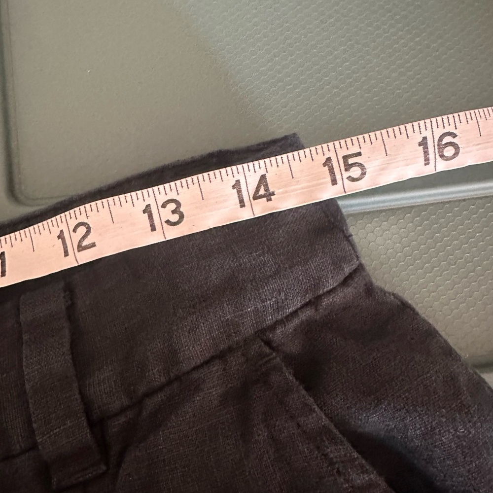 Madewell The Harlow Wide-Leg Pant in 100% Linen true black size 8 style NJ996 - Picture 5 of 9